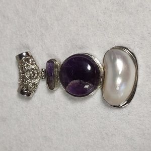 Amethyst and Mabe` Pearl Pendant